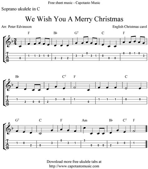 Easy Sheet Music For Beginners: We Wish You A Merry Christmas, free ...