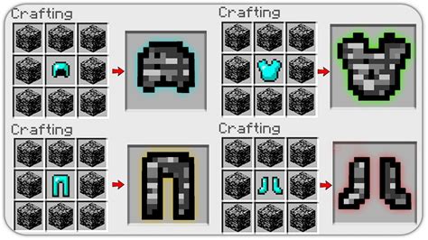 HOW TO CRAFT BEDROCK ARMOR in MINECRAFT? NEW Crafting Recipes! HOW TO ...