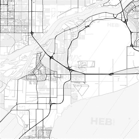 Nice bright vector map of Delta, British Columbia, Canada with fine structures for download ...