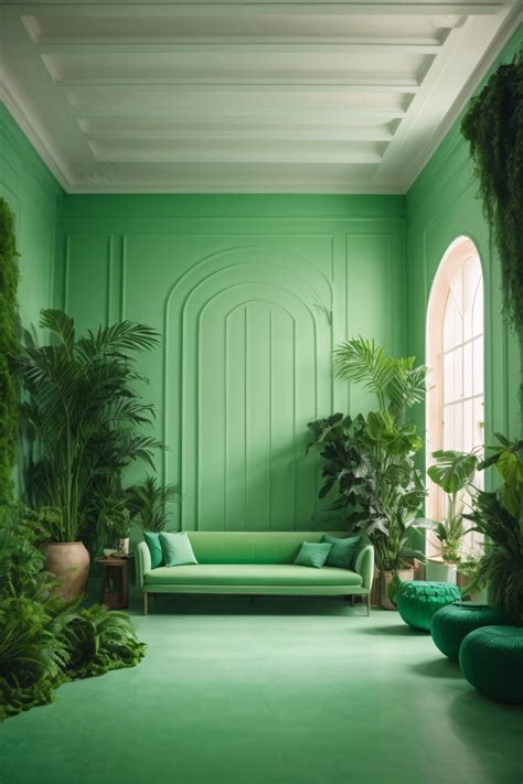 Cozy Interior On Light Green Colors Free Stock Photo - Public Domain Pictures