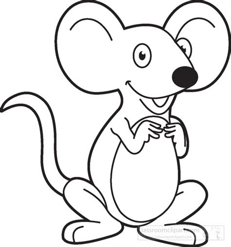 Animals Black and White Outline Clipart - mouse-black-white-outline ...