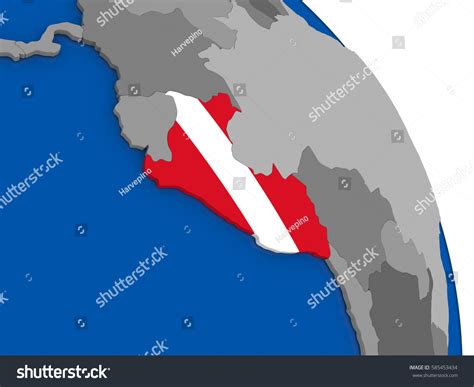 Political Map Peru National Flag Symbol Stock Illustration 585453434 ...