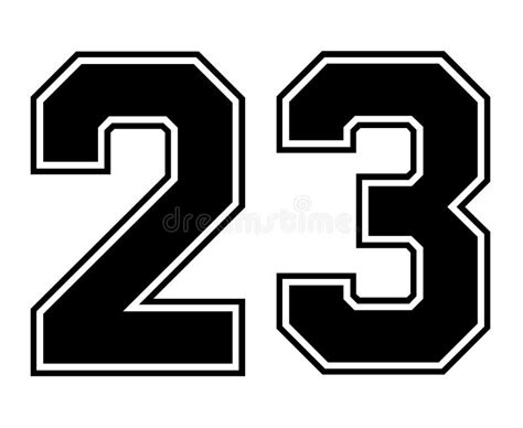 23 Classic Vintage Sport Jersey Number in Black Number on White ...