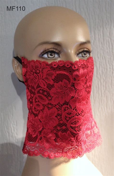 Fashion Long Fabric Face Mouth Cover Washable Mask Lace Black | Etsy