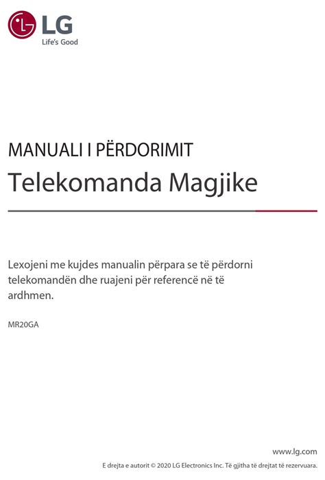 LG MAGIC REMOTE OWNER'S MANUAL Pdf Download | ManualsLib