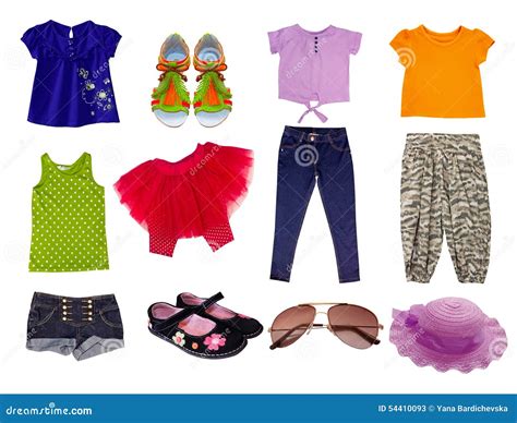 Female Child Girl Clothes.Isolated. Stock Image - Image of shoes, cotton: 54410093