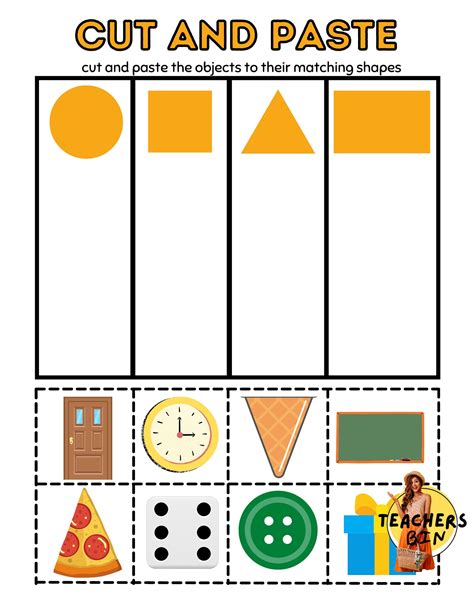 Editable Cut and Paste Shapes Activity Worksheet for - Etsy