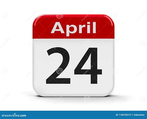 24th April stock illustration. Illustration of month - 110678373