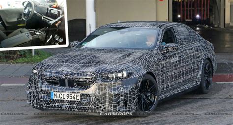 2024 BMW M5 Spied Inside And Out, Sports New Steering Wheel And Curved Display | Carscoops