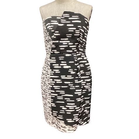 Cameo Womens Size L Strapless Cocktail Dress Black / White