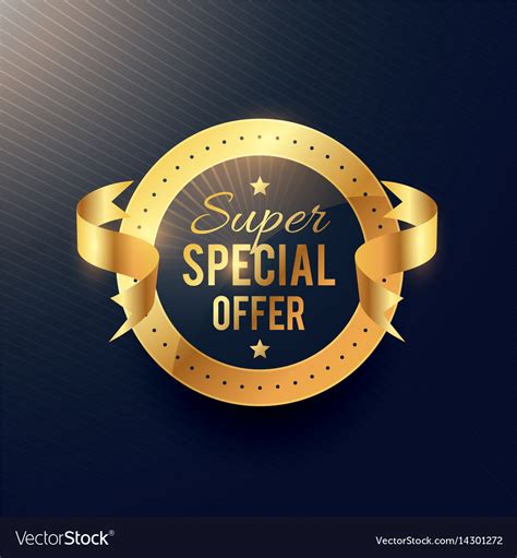 Special offer golden label with ribbon Royalty Free Vector