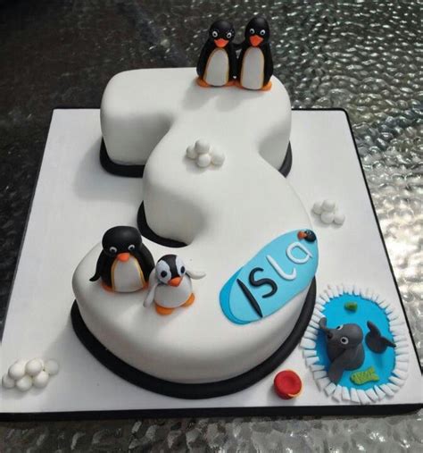 Pingu Birthday Cake | Pingu cake, Diy birthday cake, 18th birthday cake