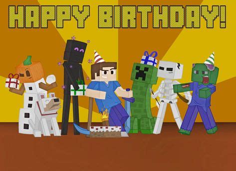 Minecraft Printable Happy Birthday Card