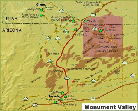 Monument Valley Map - Ontheworldmap.com