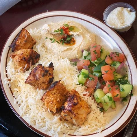 Had a craving for Mediterranean food : chicken shish kebab over basmati ...