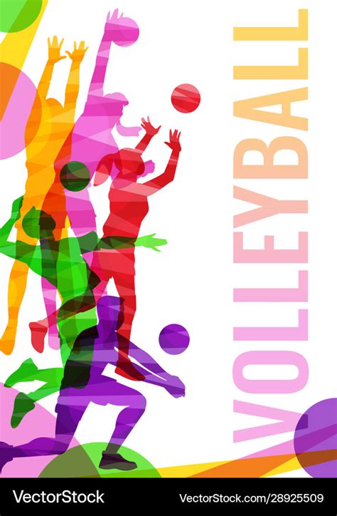 Volleyball competition banner template with Vector Image