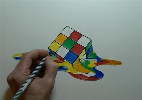 Rubiks Cube Drawing, Pencil, Sketch, Colorful, Realistic Art Images | Drawing Skill