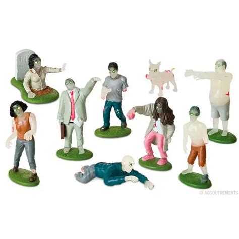 9 Pcs Zombies In A Set GLOW IN THE DARK FLESH EATING ZOMBIES PLAYSET ...