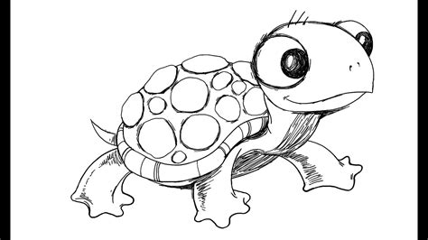 How to draw Cartoon Turtle - YouTube