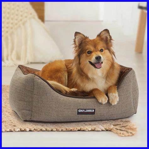 Kirkland Signature Rectangular Cuddler Dog Bed, Pet, Brown