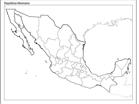 Mapa de la Repùblica Mexicana con división política y sin nombres ...