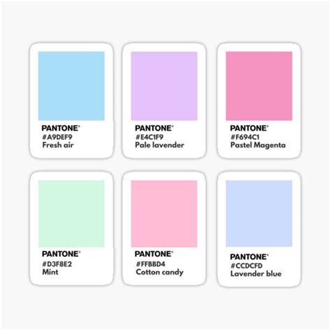 "Cotton candy palette pantone" Sticker for Sale by softlycarol | Redbubble