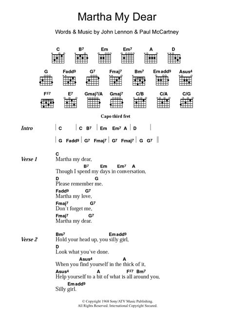 Martha My Dear by The Beatles - Guitar Chords/Lyrics - Guitar Instructor