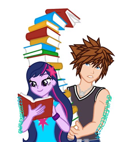 Sora and Princess Twilight Sparkle with Books by WaveBreeze234 on DeviantArt