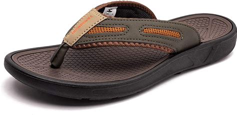 BAIKUER Men's Beach Flip Flops Outdoor Thong Sandals（Black+Green,Men 8.5 : Amazon.com.au ...