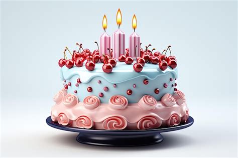 Premium AI Image | birthday cake 3d icon on isolated background