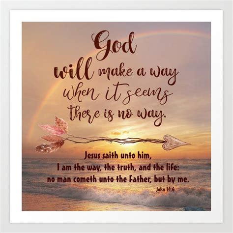 God Will Make a Way Quote with Bible Verse Art Print by Quote Life Shop ...