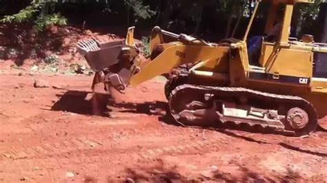 Grading With The Cat 953 Track Loader - YouTube