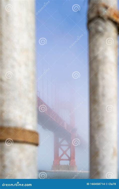 View of the Golden Gate Bridge in the Fog Stock Photo - Image of gate ...