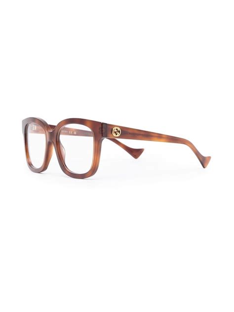 Gucci Eyewear tortoiseshell-effect Logo Glasses - Farfetch