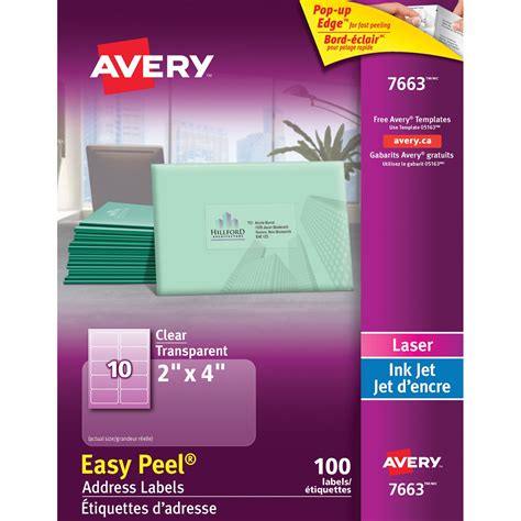 Avery Easy Peel Address Labels - 4" Width x 2" Length - 10 / Sheet ...