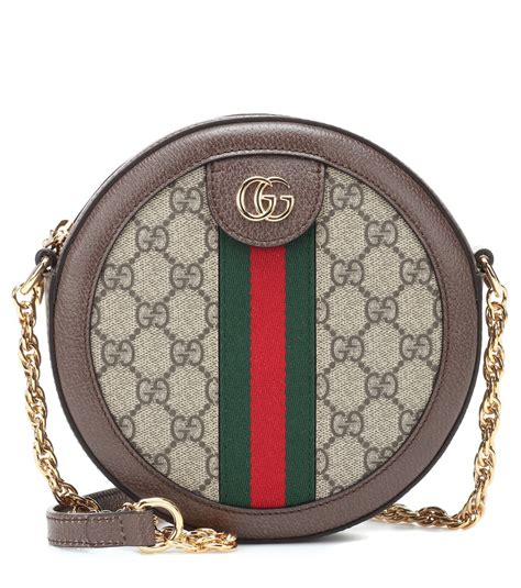 Gucci Ophidia Mini Round Leather Shoulder Bag | semashow.com