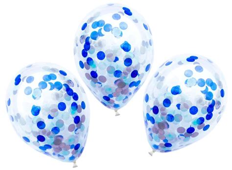 Confetti Balloons 3pk - Blue