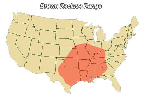 Range of the Brown Recluse Spider