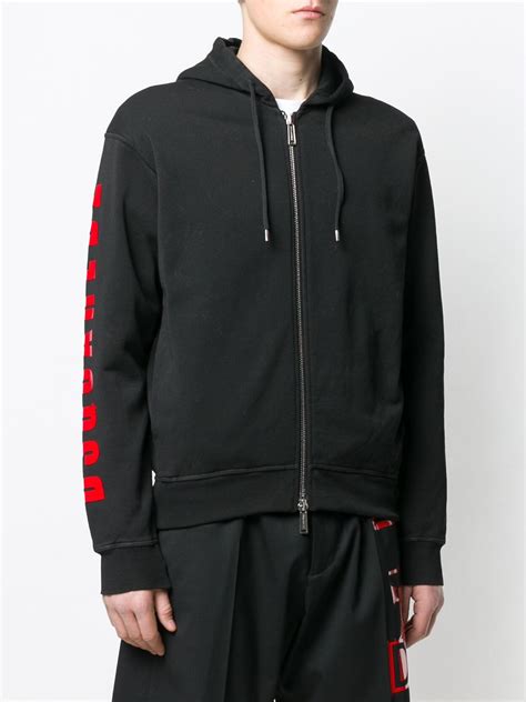 Dsquared2 Logo Zip Front Hoodie - Farfetch