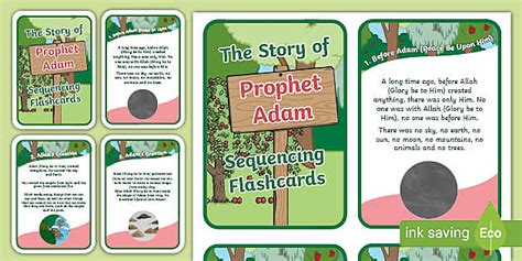 The Story of Prophet Adam in Islam Sequencing Flashcards