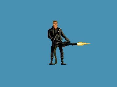 Terminator | Pixel art characters, Pixel art tutorial, Cool pixel art