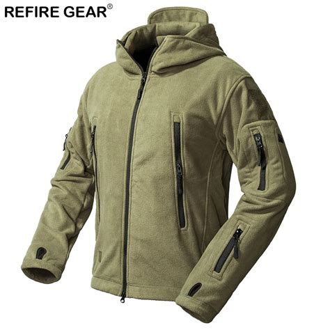 Refire Gear Outdoor Fleece Jacket Men Warm Thicken Polar Multi Pocket Hiking Jacket Winter ...