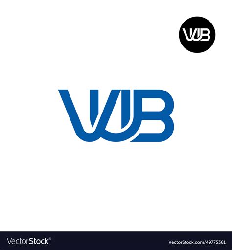 Letter vub monogram logo design Royalty Free Vector Image