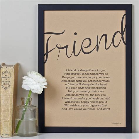 friendship poem print vintage style by bespoke verse | notonthehighstreet.com True Friends ...