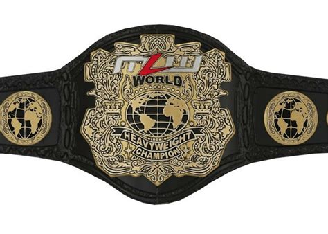 MLW WRESTLING HEAVYWEIGHT CHAMPIONSHIP BELT BLACK LEATHER STRAP ADULT SIZE