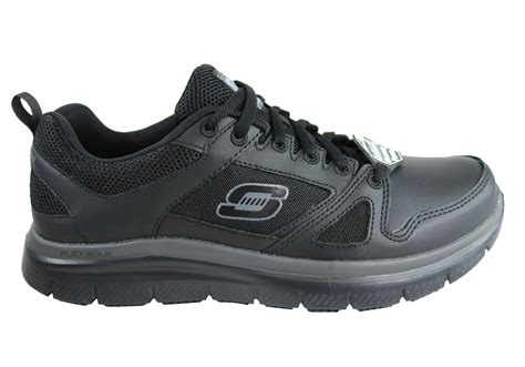 NEW SKECHERS FLEX ADVANTAGE SR MENS LEATHER SLIP RESISTANT SOLE WORK ...