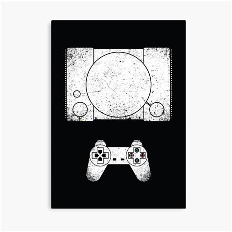 Playstation Classic Console Distressed Design – Poster - Canvas Print ...