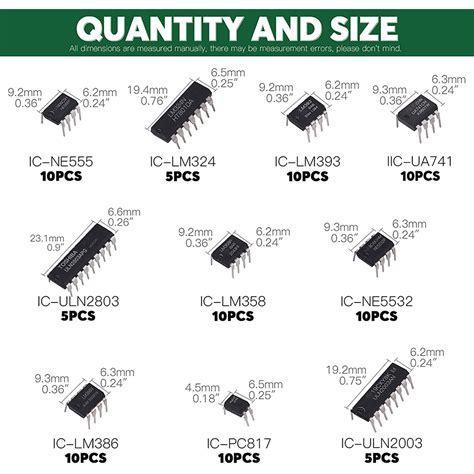 Buy 85 Pieces 10 Types Integrated Circuit Chip Assortment Kit, DIP IC Socket Set for Opamp ...