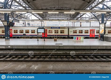 BRUSSELS, BELGIUM - March 12, 2019: Train at Platform of Brussels-South Bruxelles-Midi or ...