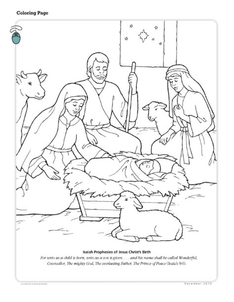 Isaiah Prophecy Jesus Birth Coloring Page Sketch Coloring Page